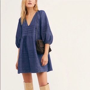 NWOT Free People Denim Babydoll Dress